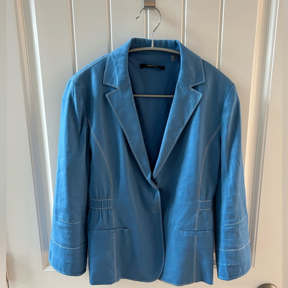 TAHARI linen blend blazer